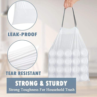 Sacs poubelles en HDPE avec cordon de serrage, thermosoudés, jetables, faciles à lier et personnalisables avec logo, directement de l'usine