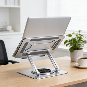 Support pour ordinateur portable ergonomique en aluminium <span class=keywords><strong>de</strong></span> qualité supérieure, réglable et pliable, pour MacBook, bureau, jeux - Product Image 1