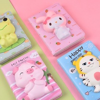Personalizado Kawaii dibujos animados B6 Mini Squishy diario A5 Notebook Box Set PU cuero colorido impreso páginas estudiantes estrés alivio regalo