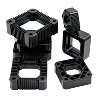Bloc en aluminium usiné CNC de précision, anodisé noir sur mesure, composants d'équipement industriel, support de montage en billette, brochage