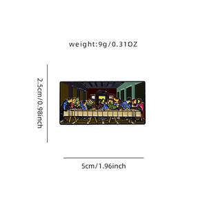 YINI Hersteller Custom Artistic Völlig hand gefertigte Epoxidharz Emaille Zink legierung Pin-das letzte Abendmahl Berühmte Malerei Abzeichen - Product Image 5