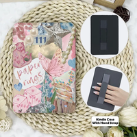 YX Sarung Pelindung Kindle Scribe 2024/E-reader Paperwhite 6 Inci, Bahan Kulit PU Custom Print dengan TPU Transparan, Dilengkapi Tali Pegangan