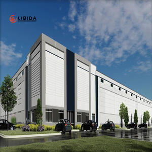 Entrepôt à structure métallique à bas prix, atelier à ossature acier avec mur rideau en <span class=keywords><strong>verre</strong></span>, usine à ossature métallique avec <span class=keywords><strong>mezzanine</strong></span> - Product Image 6