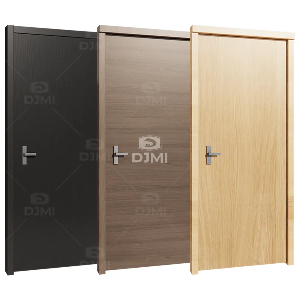 Para interiores, puertas de losa interiores precolgadas de madera de núcleo sólido moderno de alta calidad, puerta empotrada abatible blanca para casa