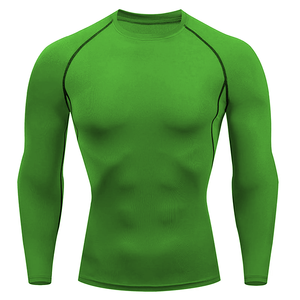 Camiseta Deportiva Personalizada para Hombre, Manga Corta, Compresión Slim, para Gimnasio, Diseño Sólido, Tejido de Secado Rápido, Protección UV - Product Image 6