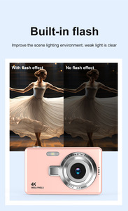 Caméra numérique compacte HD pour selfies, <span class=keywords><strong>photo</strong></span> et vidéo, enregistreur vidéo HD rechargeable, vlogging, caméscope - Product Image 6