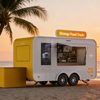 Nouveauté 2024 : Camionnette alimentaire mobile en fibre de verre Orange T2, idéale pour la vente de nourriture de rue, chariot de restauration rapide, remorque de restauration rapide