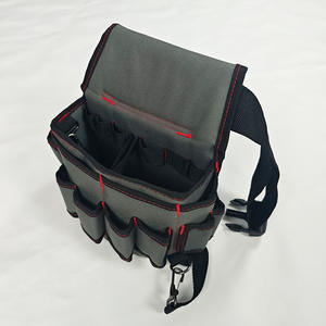 Tool Bag Waist Pack Adjustable <b>Strap</b> 10-14 Pockets Waterproof <b>Buckle</b> Closure Fanny Pack Tool Messenger Bag - Product Image 4