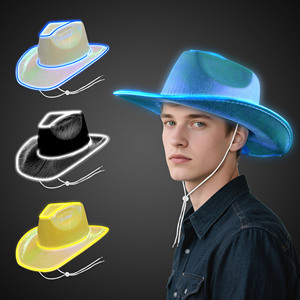 Sombreros de Vaquero y Vaquera con Luces LED de Neón Estilo Western, Accesorios Festivos y Divertidos para Fiestas, Sombreros para Adultos - Product Image 6