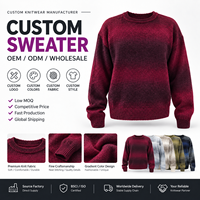 Pull en tricot épais dégradé personnalisé pour hommes, 520 GSM, ultra lourd, doux et chaud, effet ombré, pour le travail hivernal