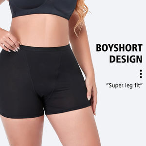 LYNMISS Menstruations-Boyshorts für Damen aus Bambus mit hoher Taille, Lieferung in 7 Tagen, Schwarz, stark saugfähige Periodenunterwäsche, Menstruationshose - Product Image 2
