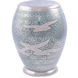 Urna Funeraria de Aluminio Plateado Hecha a Mano, Recuerdo Conmemorativo, Florero para Cenizas de Adultos, Decorativa, para Colocar en el Suelo, Portátil - I H C - Product Image 1