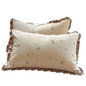 <b>Cushion</b> Cover 48cmX74cm Polka Dot Ruffle Edge Pillowcase <b>Set</b> For Bed Or <b>Sofa</b> Decor - Product Image 4