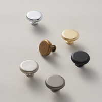 Poignées de meuble en aluminium massif, forme champignon, finition noir mat ou or brossé, à trou unique, pour tiroirs, style moderne, chambre et salle de bain, vente en gros