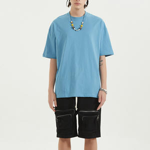 Camiseta Básica Clásica de Hip Hop con Logotipo Personalizado para Hombre, Color Sólido, Algodón, Manga Corta, Suave, Transpirable, Corte Regular, 220 Gramos, para Uso Diario en Verano - Product Image 2