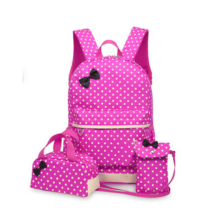 Unisex Dot Pattern Shoulder <b>Straps</b> Nylon Waterproof Large Capacity Set Children's School <b>Backpacks</b> Wholesale Relink Brand - Product Image 1