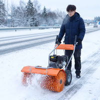 Balayeuse à neige à poussée manuelle pour le déneigement des routes communautaires avec tête de souffleur à neige optionnelle de 56 cm et lame à neige de 80 cm