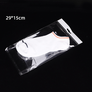 Sacs en plastique transparents imprimés avec logo personnalisé, sacs en cellophane refermables, emballage pour vêtements, sacs OPP auto-adhésifs avec trou de suspension - Product Image 5