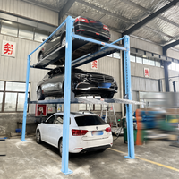 Solutions de stationnement à quatre poteaux pour trois voitures en Chine, équipement de garage à 3 niveaux, élévateur de stationnement à quatre poteaux pour empilage de voitures