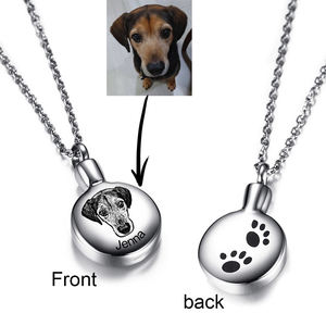 Collier circulaire en acier inoxydable avec pendentif pour animaux de compagnie, <span class=keywords><strong>avatar</strong></span> <span class=keywords><strong>photo</strong></span> personnalisé pour femmes et hommes - Product Image 2