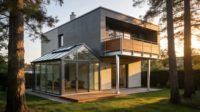 Moderna Invernadero de Jardín de Aluminio 6063-T6 con Doble Vidrio Templado de Baja Emisividad, Ecológico y con Reducción de Ruido