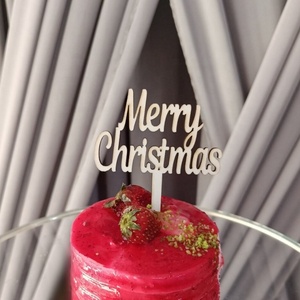 Adorno de Pastel de Acrílico de Lujo Reutilizable con Espejo Dorado y Plateado para Decoraciones de Fiesta de Navidad, Feliz Navidad, Feliz Año Nuevo - Product Image 2