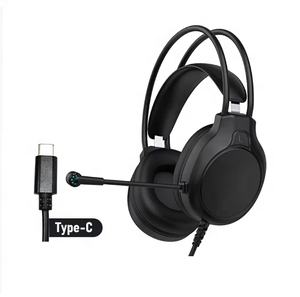 Casque filaire <span class=keywords><strong>USB</strong></span> Type <span class=keywords><strong>C</strong></span> avec suppression du bruit d'appel, supra-auriculaire, avec cordon de 2 m, contrôle du volume pour les examens, les jeux sur ordinateur, en stock - Product Image 3