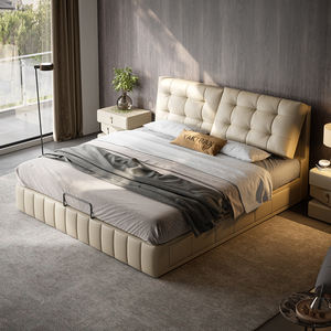 Многофункциональная кровать класса люкс с обивкой из ткани Cloud, с ящиками для хранения, новинка 2025 года, минималистичная, размер <span class=keywords><strong>King</strong></span>, для главной спальни, свадебная кровать - Product Image 2