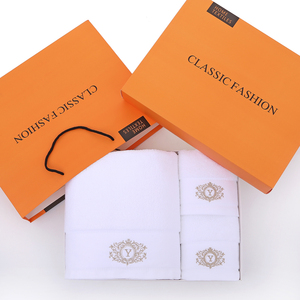 Set di <span class=keywords><strong>Asciugamani</strong></span> per Hotel 5 Stelle Bianchi con Logo Personalizzato 100% Cotone Set <span class=keywords><strong>Asciugamani</strong></span> Viso Mani <span class=keywords><strong>Bagno</strong></span> - Product Image 3