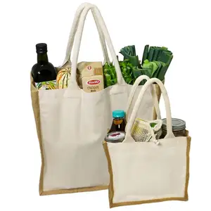 Простая Экологически чистая холщовая и Джутовая сумка, многоразовая X-Large Сумка для покупок продуктов