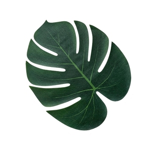 Grand dessous-<span class=keywords><strong>de</strong></span>-plat tropical en feuilles <span class=keywords><strong>de</strong></span> palmier artificielles vertes, décoration <span class=keywords><strong>de</strong></span> <span class=keywords><strong>table</strong></span> pour fête hawaïenne, décoration sur le thème <span class=keywords><strong>de</strong></span> la plage - Product Image 3