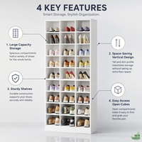 Meuble à chaussures en MDF, design moderne et minimaliste, grand cube de rangement pour chaussures, grande capacité, compartiments ouverts pour différents types de chaussures
