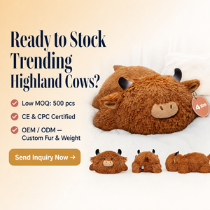 Peluche personnalisée en forme de <span class=keywords><strong>vache</strong></span> des Highlands ou d'ours, avec logo, lestée, en fausse fourrure shaggy et coton PP, pour décoration de ferme, anti-stress, cadeau sensoriel, OEM ODM - Product Image 5