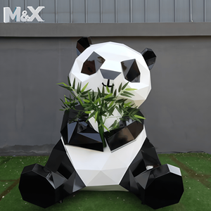 โรงงาน<span class=keywords><strong>ขาย</strong></span>ตรงประติมากรรม<span class=keywords><strong>แพนด้า</strong></span>สแตนเลส ขนาดเท่าตัวจริง ประติมากรรมสัตว์โลหะสำหรับตกแต่งภายนอก - Product Image 3