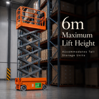 Plateforme élévatrice mobile à ciseaux à batterie, hauteur de levage maximale de 6 m, best-seller