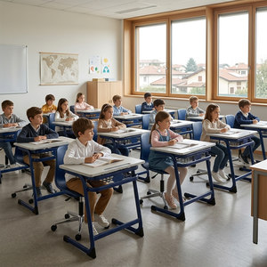 Escritorio y Silla Escolar Modernos de Metal y MDF SONGYE con Altura Ajustable para Estudiantes de Secundaria, 1 Año de Garantía, ST-311-C - Product Image 2