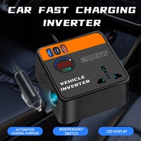 Convertisseur de courant pour voiture 12V/24V 110/220V, chargeur rapide multifonctionnel pour allume-cigare, convertisseur de puissance pour voiture 200W, prise de courant de conversion