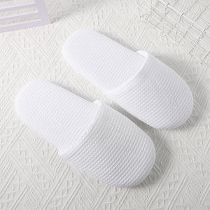 Chaussons jetables en coton gaufré blancs de <span class=keywords><strong>la</strong></span> marque BenBen pour hôtels, spas, salons, maisons et voyages, avec impression de logo personnalisée - Product Image 2