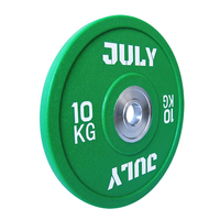 Équipement de fitness, plaques de poids colorées, plaques de musculation en fonte entièrement recouvertes de caoutchouc pour la musculation en salle de sport