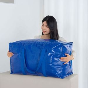 Sac de déménagement en PP tissé réutilisable et robuste, lot de 4/6, pour l'emballage de vêtements et le rangement d'épicerie, idéal pour le salon - Product Image 3