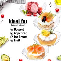 Lot de 1000 mini-assiettes à dessert en forme de feuille sans BPA, plateaux en plastique transparent, cuillères jetables, résistants au congélateur, pour apéritifs de fête