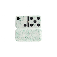 Dominos drôles avec effet marbre vert, de haute qualité, 17 pièces, fabrication