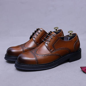 Chaussures habillées en cuir véritable pour affaires, style Oxford à bout rond, antidérapantes, massantes et désodorisantes, avec semelle en caoutchouc - Product Image 6