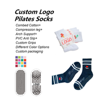 Chaussettes Pilates Grip personnalisées OEM pour femmes Logo personnalisé Chaussettes antidérapantes Yoga Pilates pour l'entraînement