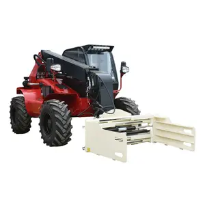 Farm agricultural loader attachments hydraulic telescopic boom rotate bale clamp