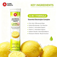 Comprimés effervescents d'électrolytes à marque privée OEM, 15 unités, saveur citron, 5-en-1, Vitamine C, hydratation rapide, énergie sportive, récupération, personnalisables