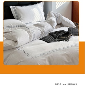 Ensemble <span class=keywords><strong>de</strong></span> literie brodé 100% coton 300T 400T pour usage domestique, ensemble <span class=keywords><strong>de</strong></span> draps en coton, draps en coton <span class=keywords><strong>de</strong></span> luxe, ensembles <span class=keywords><strong>de</strong></span> literie en lin - Product Image 4