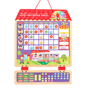 Tablero de recompensa de rana verde de dibujos animados, mesa de autodisciplina para niños, recompensa y castigo, pegatina de pared de madera - Product Image 5