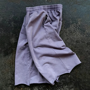 Pantaloncini Viola Retrò Y2K con Stampa Lettering, <span class=keywords><strong>Pantaloni</strong></span> <span class=keywords><strong>Capri</strong></span> Stile Hip Hop Americano, Streetwear Casual Unisex, <span class=keywords><strong>Pantaloni</strong></span> Larghi - Product Image 6