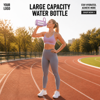 Bouteille de sport en verre borosilicate de 64 oz, anti-fuite, sans BPA, avec paille et manchon en silicone, compatible micro-ondes et lave-vaisselle – Nouveauté irrésistible